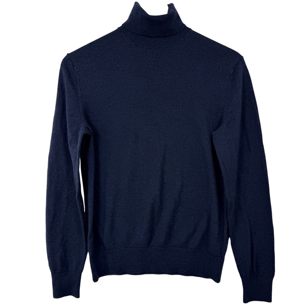 Banana Republic Navy Blue 100% Merino Wool Turtleneck Sweater‎ Womens Small